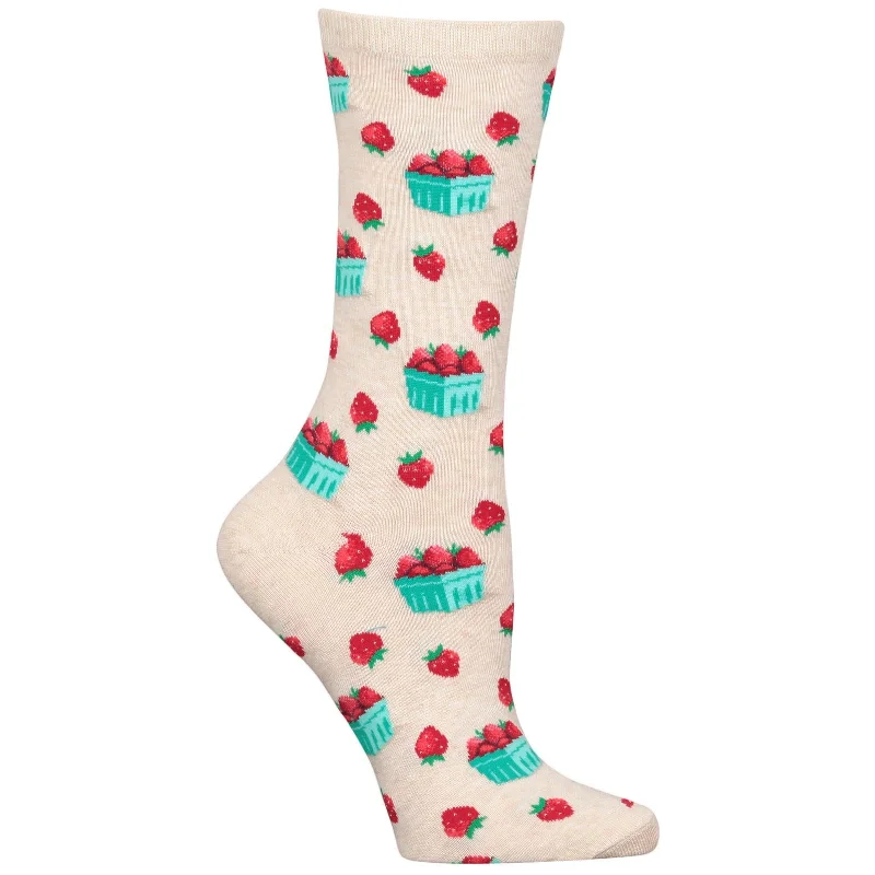 Hot Sox Womens Strawberry Pint Crew Socks