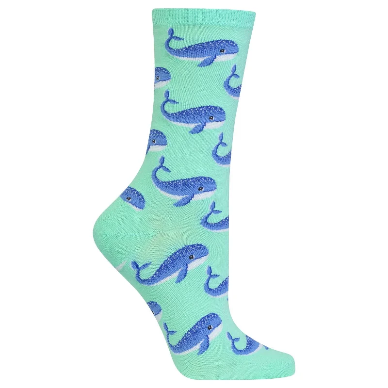 Hot Sox Womens Whale Crew Socks